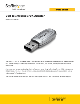 USB to Infrared IrDA Adapter StarTech ID: USB2IR3