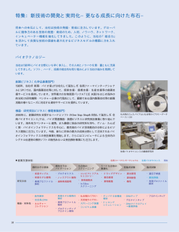特集：新技術の開発と実用化&minus;更なる成長に向けた布石