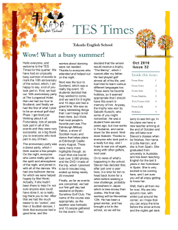 TES Newsletter Vol.32 Oct 2016