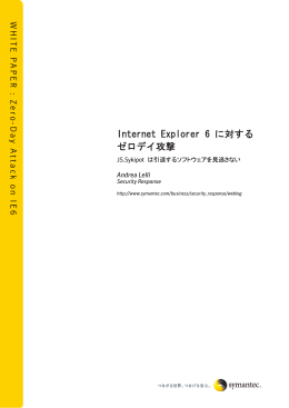 Internet Explorer 6 に対する ゼロデイ攻撃