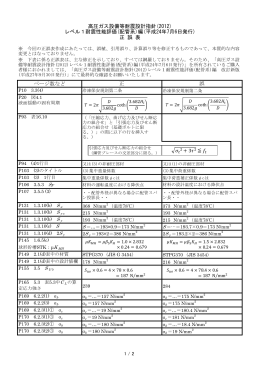 ページ数など 誤 高圧ガス設備等耐震設計指針(2012) レベル1耐震性能