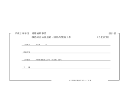 年度 設計書 平成28 国庫補助事業 柳池総合公園道路・園路外整備工事