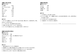 1品目 ツナ ケーキ 材料（5人分） ①小麦粉 150g ②ベーキングパウダー