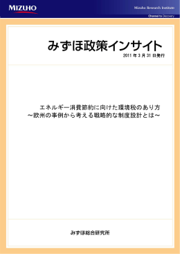 エネルギー消費節約に向けた環境税のあり方