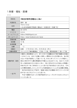 市民活動団体一覧（保健・福祉・医療）(PDF文書)