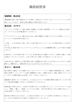 職務経歴書 - 仕事のプレッシャー・不安から解放する為の自分創り