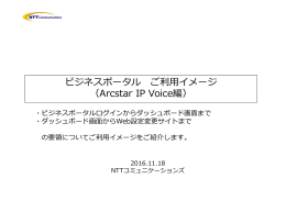 ビジネスポータル ご利  イメージ （Arcstar IP Voice編）
