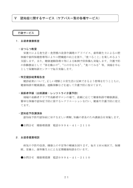Ⅴ 認知症に関するサービス（ケアパス一覧の各種サービス）