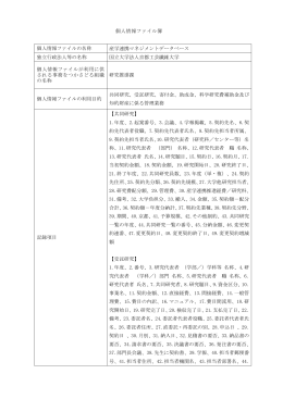 個人情報ファイル簿 個人情報ファイルの名称 産学