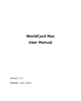 WorldCard Mac User Manual