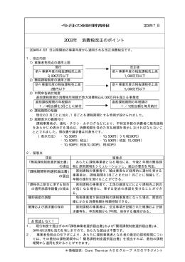 2003年 消費税改正のポイント