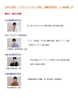 2015年度卒業生 就職実績はこちらをクリック