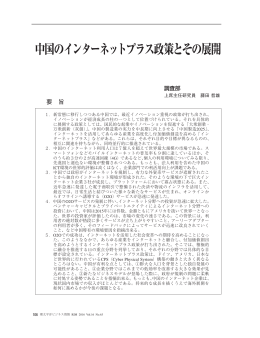 中国のインターネットプラス政策とその展開（PDF：871KB）