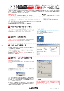 ソフトウェアをダウンロードする 圧縮ファイルを解凍する ソフトウェアを起動