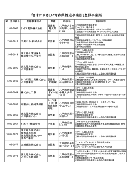 「地球にやさしい青森県推進事業所」登録事業所
