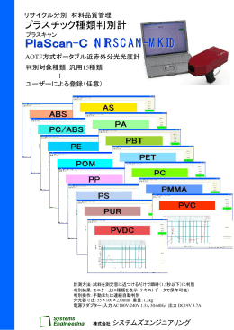 リサイクル分別材料品質管理 プラスチック種類判別計 PlaScan