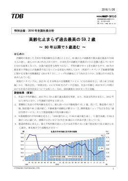 高齢化止まらず過去最高の 59.2 歳