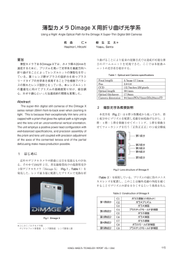 薄型カメラ Dimage X 用折り曲げ光学系