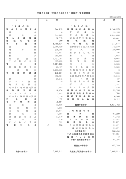 平成27年度 貸借対照表・損益計算書