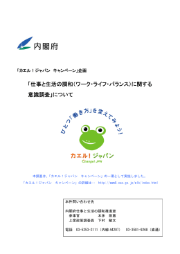 「仕事と生活の調和（ワーク・ライフ・バランス）に関する 意識調査