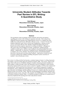 University Student Attitudes Towards Peer Review in EFL Writing: A