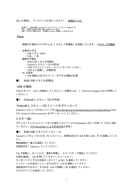 USB の構成 Fedora8 レスキュー CD イメージをダウンロード CDRへ焼く