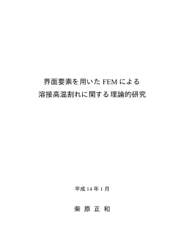界面要素を用いた FEM による 溶接高温割れに関する理論的研究