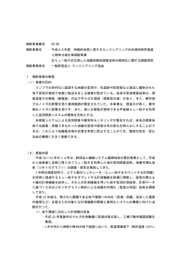 補助事業番号 23-62 補助事業名 平成23年度 持続的成長に資する