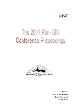 PanSIG 2011 Proceedings - JALT PanSIG Conference