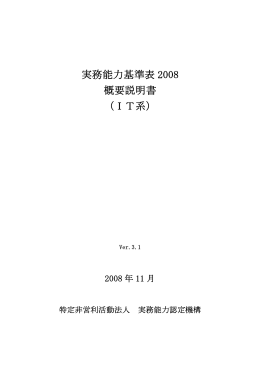 実務能力基準表 2008 概要説明書 （IT系）