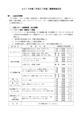 2015年度（平成27年度）事業実施状況