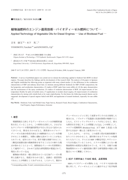 植物油燃料のエンジン適用技術  バイオディーゼル燃料