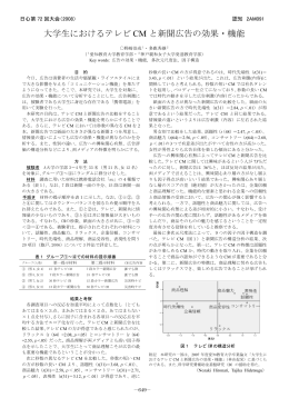 大学生におけるテレビ CM と新聞広告の効果・機能