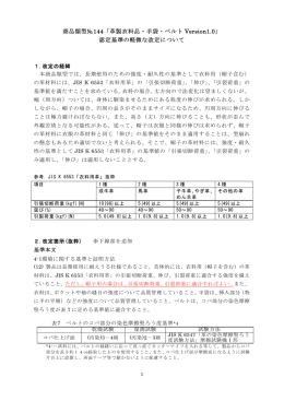 商品類型№144「革製衣料品・手袋・ベルト Version1.0」 認定基準の軽微