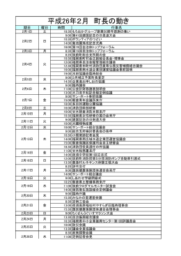 平成26年2月 町長の動き