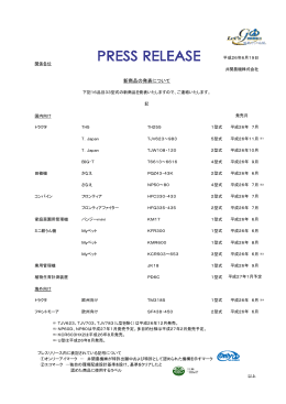 新商品の発表について