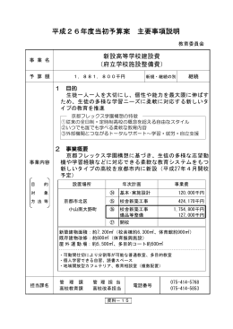 平成26年度当初予算案 主要事項説明