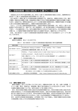 4．溶接技能者（ISO 9606-1 に基づく）の認証