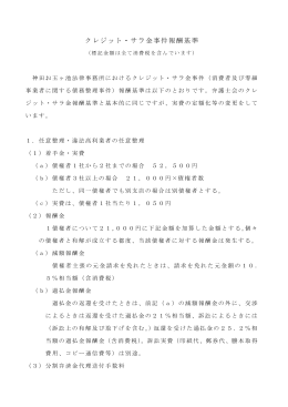 クレジット・サラ金事件報酬基準