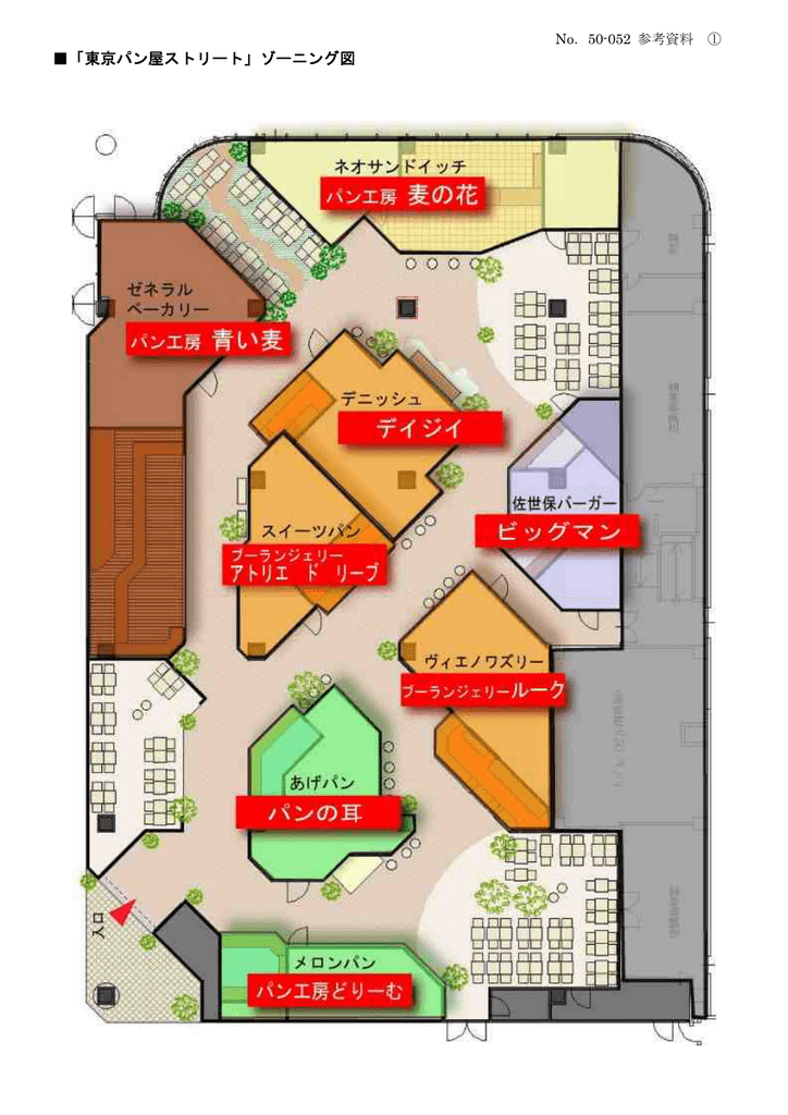 東京パン屋ストリート ゾーニング図