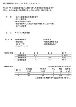 耐圧鋳物用アルミニウム合金 スミカロイT-31