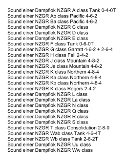 Sound einer Dampflok New Zealand Steam