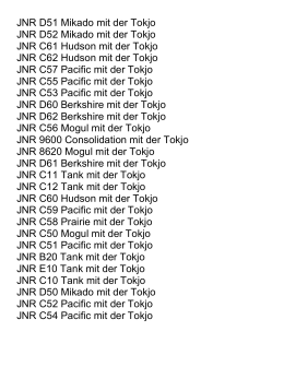 Japan Steam mit der Tokjo
