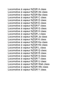 Locomotive &agrave; vapeur New Zealand Government Railways